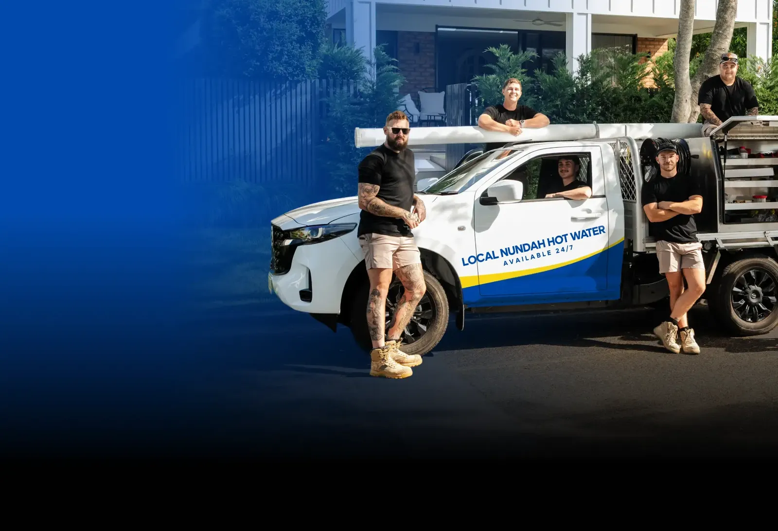 Local Nundah Hot Water team with the ute